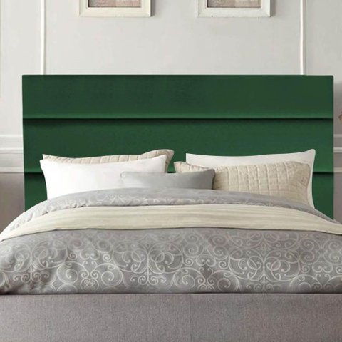 Cabeceira Estofada Argentina 195cm King Size para Cama Colchão Box Quarto Suede Verde - Aurora Line