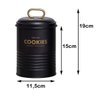 Pote Lata Porta Mantimentos Industrial em Metal Yoi Preto Cookies - 2