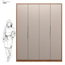 Ver imagem 4 de Guarda Roupa Casal 4 Portas e 3 Gavetas Grécia - Nogueira/nude Prime Tx