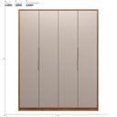 Ver imagem 2 de Guarda Roupa Casal 4 Portas e 3 Gavetas Grécia - Nogueira/nude Prime Tx