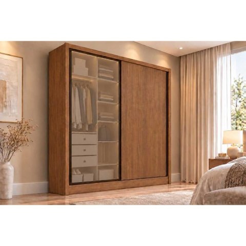 Guarda Roupa Casal Toledo 2PTS 1VD 3GV Cinamomo N. Horizonte