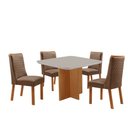 Ver imagem 2 de Mesa de Jantar Olímpia 90 cm Tampo MDF Vidro Canto Copo com 4 Cadeiras Carolina