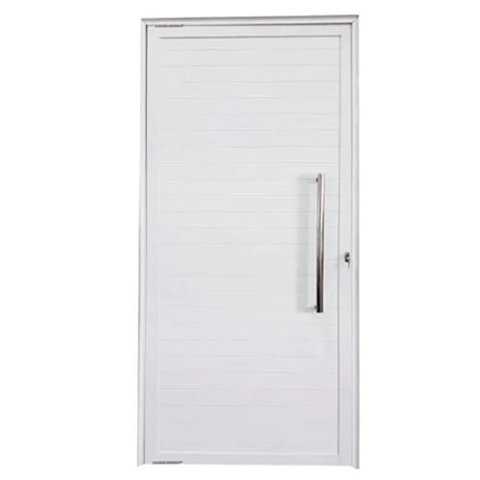 Porta de Alumínio Pivotante Com Puxador Lado Esquerdo 210x100cm Branco Allo Esquadrias