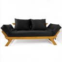 Ver imagem 1 de Sofá Japão Futon Acquablock Preto Madeira Cor Mel