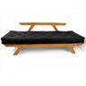 Sofá Japão Futon Acquablock Preto Madeira Cor Mel - 4