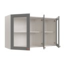 Ver imagem 3 de Armário Aéreo 3 Portas 120cm com Porta de Vidro Arizona CabeCasa MadeiraOriginals Branco/Cinza