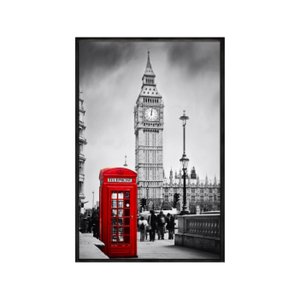 Quadro Decorativo 60x80cm Vidro Cabine Telefonica Big Ben Londres Ct003
