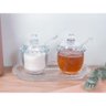 Combo Kit Açucareiro Meleira e Travessa Coração Lyor 3 Peças Transparente - 2