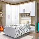 Ver imagem 1 de Jogo de Quarto Solteiro Modulado 043 Smart - Eucamóveis - Crema/Branco
