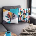Ver imagem 2 de Kit 4 Capas de Almofadas Decorativas Moderno Abstrato 45x45cm C/zíper