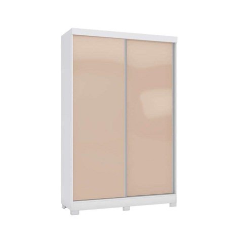 Guarda Roupa 2 Portas de Correr e 2 Gavetas C/pés N571 Branco/macadamia - Kappesberg