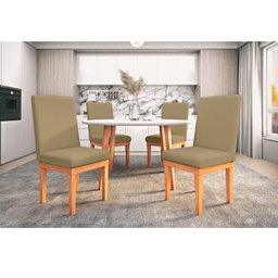 Cadeira de Jantar Reforçada Estofada - Balaqui Decor Cor:Capuccino - 2