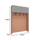 Ver imagem 3 de Guarda Roupa Modulado Ponte 4 Portas 245x143cm Setiba Plus Rimo Carvalho/fendi