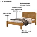 Ver imagem 4 de Cama Casal Mdf 195x144 Cm Sofia Nature Off Decmade