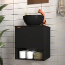 Ver imagem 5 de Gabinete para Banheiro Suspenso com Cuba de Apoio em MDP com Nicho Organizador | Armário para Lavabo