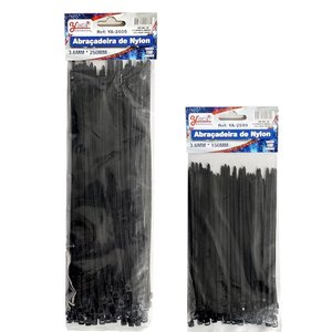 Kit 200 Fita Herman 15cm e 25cm Cinta Plástica Enforca Gato Lacre de Nylon