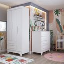 Ver imagem 1 de Quarto Infantil Completo Kids 4 Portas 6 Gavetas Branco - Panorama Móveis