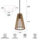 Ver mais imagens de Luminaria Pendente Duplo Koni E27 Madeira Mdf Cq Desmontada:rústico