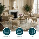 Ver imagem 5 de Kit 2 Poltronas Decorativa e 2 Puffs para Sala Recepção Manicure Consultório Quarto Alice Suede