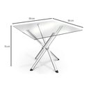 Ver imagem 4 de Kit Mesa Volga C- Tampo Vidro 90cm + 4 Cadeiras Portugal Cromado Courano Nude