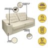 Sofá Retratil Reclinavel 3 Lugares 2,30m Porta Copo Usb Sala Cor:bege - 3
