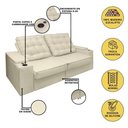 Ver imagem 3 de Sofá Retratil Reclinavel 3 Lugares 2,30m Porta Copo Usb Sala Cor:bege