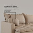 Ver imagem 5 de Sofá Cama Retrátil em Madeira Eucalipto e Linho 220cm Flórida Bege