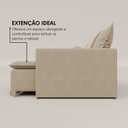 Ver imagem 4 de Sofá Cama Retrátil em Madeira Eucalipto e Linho 220cm Flórida Bege