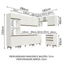 Ver imagem 4 de Armário de Cozinha Completa de Canto 462cm Branco Reims Madesa 02