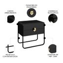 Ver imagem 3 de Mesa de Cabeceira Quarto 60cm 2 Gavetas Mario Nero/preto A10 - Mpozenato