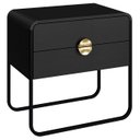 Ver imagem 2 de Mesa de Cabeceira Quarto 60cm 2 Gavetas Mario Nero/preto A10 - Mpozenato
