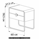 Ver imagem 4 de Mesa de Cabeceira Quarto 60cm 2 Gavetas Mario Nero/preto A10 - Mpozenato
