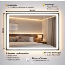 Ver imagem 3 de Espelho de LED Orgânico Touch 3 Cores de Luz 60x80cm Bivolts