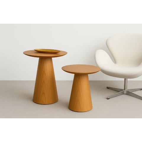 Conjunto Mesas Cone Lateral Laminada Madeira