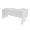 Ver imagem 3 de Mesa para Escritório com Mesa de Apoio e 3 Gavetas Me4106 Branco