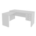 Ver imagem 2 de Mesa para Escritório com Mesa de Apoio e 3 Gavetas Me4106 Branco