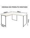Ver imagem 5 de Mesa para Home Office em L Estrutura de Ferro Max 90x150 cm - Branco