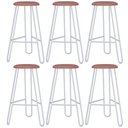 Ver imagem 1 de Kit 06 Banquetas Baixa Bar Cozinha Sala de Jantar Áris C01 Branco Linho Rosê - Lyam Decor