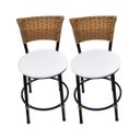Ver imagem 1 de Kit 2 Banquetas Baixa Cozinha Encosto Juncado