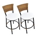 Ver imagem 2 de Kit 2 Banquetas Baixa Cozinha Encosto Juncado