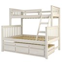 Ver imagem 3 de Treliche com Cama de Casal Branco Lavado C- Cama Auxiliar 3 Gavetas Madeira Pinus