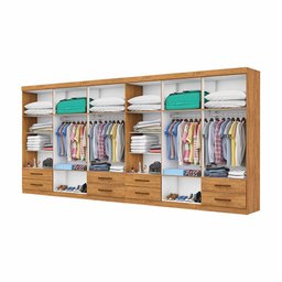 Closet Casal Duplo Lu 12 Portas com Espelho 8 Gavetas - 2