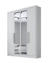 Ver imagem 1 de Guarda Roupa Casal Moderni New 4 Portas 3 Gavetas com Espelho Novo Horizonte Neve