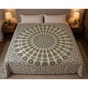Ver imagem 1 de Colcha Indiana Mandala Verde Casal em Algodão 2,30m x 2,10m
