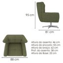 Ver imagem 6 de Poltrona Decorativa Malta Giratória Linho Color Trend Tca 307 88cm Milani Movelaria
