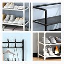 Ver imagem 7 de Sapateira Organizadora com Ganchos 4 Prateleiras P/ 12 Pares Cor:preto