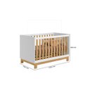 Ver imagem 6 de Berço Mini Cama Q Encanto Slim Dois em Um em Mdf Qmovi: Branco com Freijó