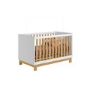 Ver imagem 3 de Berço Mini Cama Q Encanto Slim Dois em Um em Mdf Qmovi: Branco com Freijó