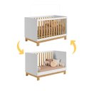 Ver imagem 5 de Berço Mini Cama Q Encanto Slim Dois em Um em Mdf Qmovi: Branco com Freijó