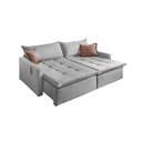 Ver imagem 2 de Sofá Cama Star 31 2,70 Linho Metros Moderno Sem Caixa Estilo Clean Espuma D28 e 4 Almofadas